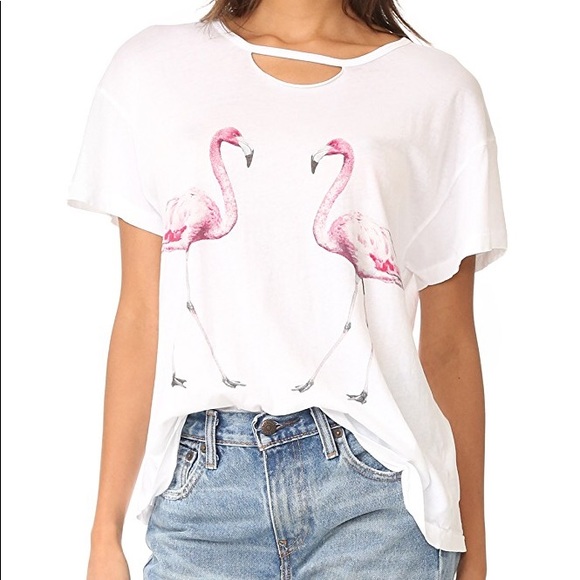 Wildfox Tops - 💕WILDFOX Two Flamingos Tee - clean white color 💕